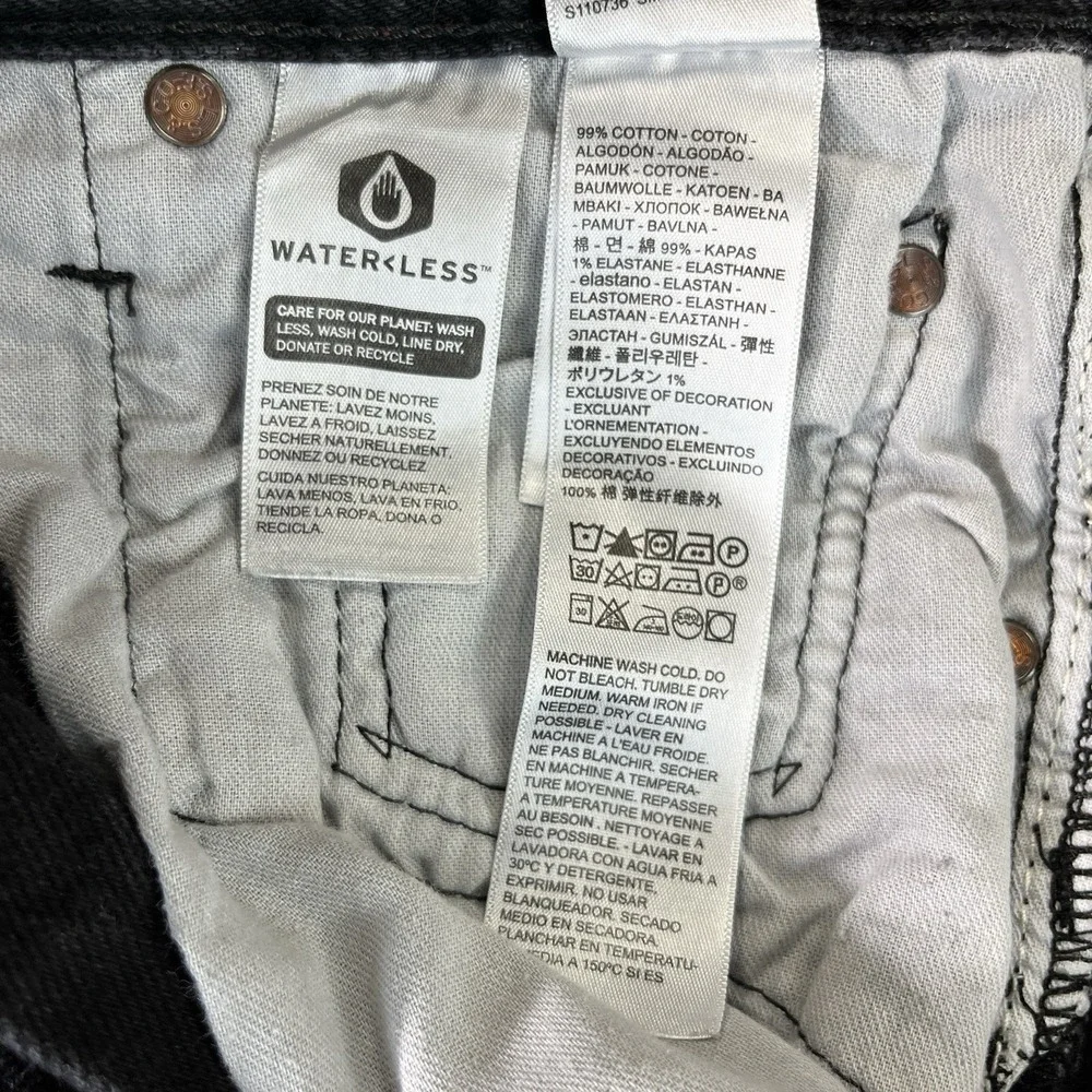 Levi's 501 Black Jeans Men (29x32) straight Leg Button Fly‎ actual size 28X31